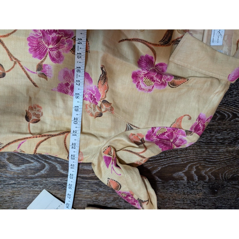 Emma‎ James Jacket Womens 18 Beige Pink Floral Linen Blend Natural Attraction - Picture 6 of 7